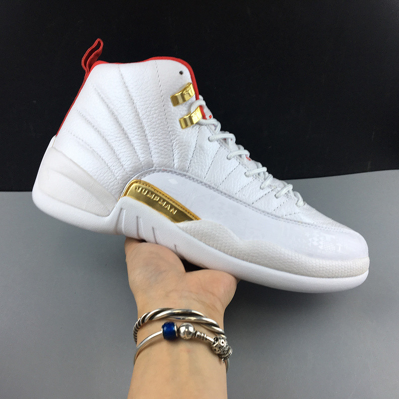 Air Jordan 12 Retro Fiba White University Red 130690-107
