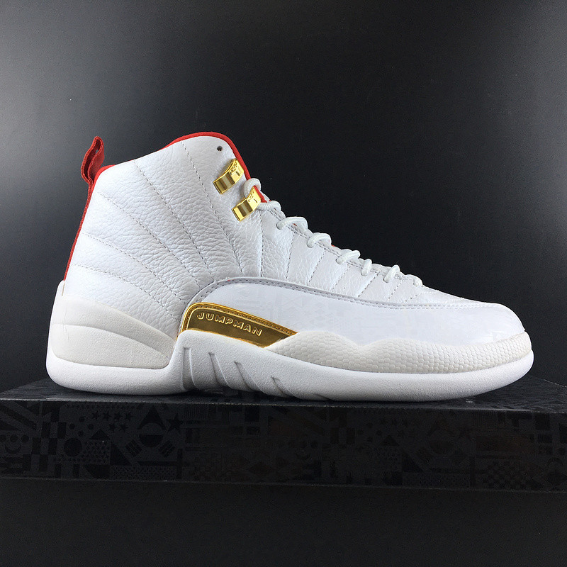 Air Jordan 12 Retro Fiba White University Red 130690-107