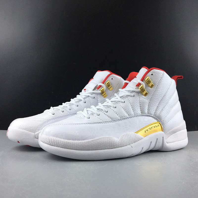 Air Jordan 12 Retro Fiba White University Red 130690-107