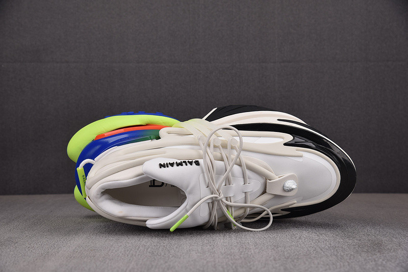 BALMAIN NEOPRENE AND LEATHER UNICORN LOW-TOP SNEAKERS