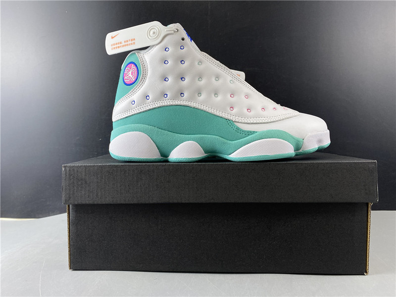 Jordan 13 Retro White Soar Green Pink (GS) 439358-100