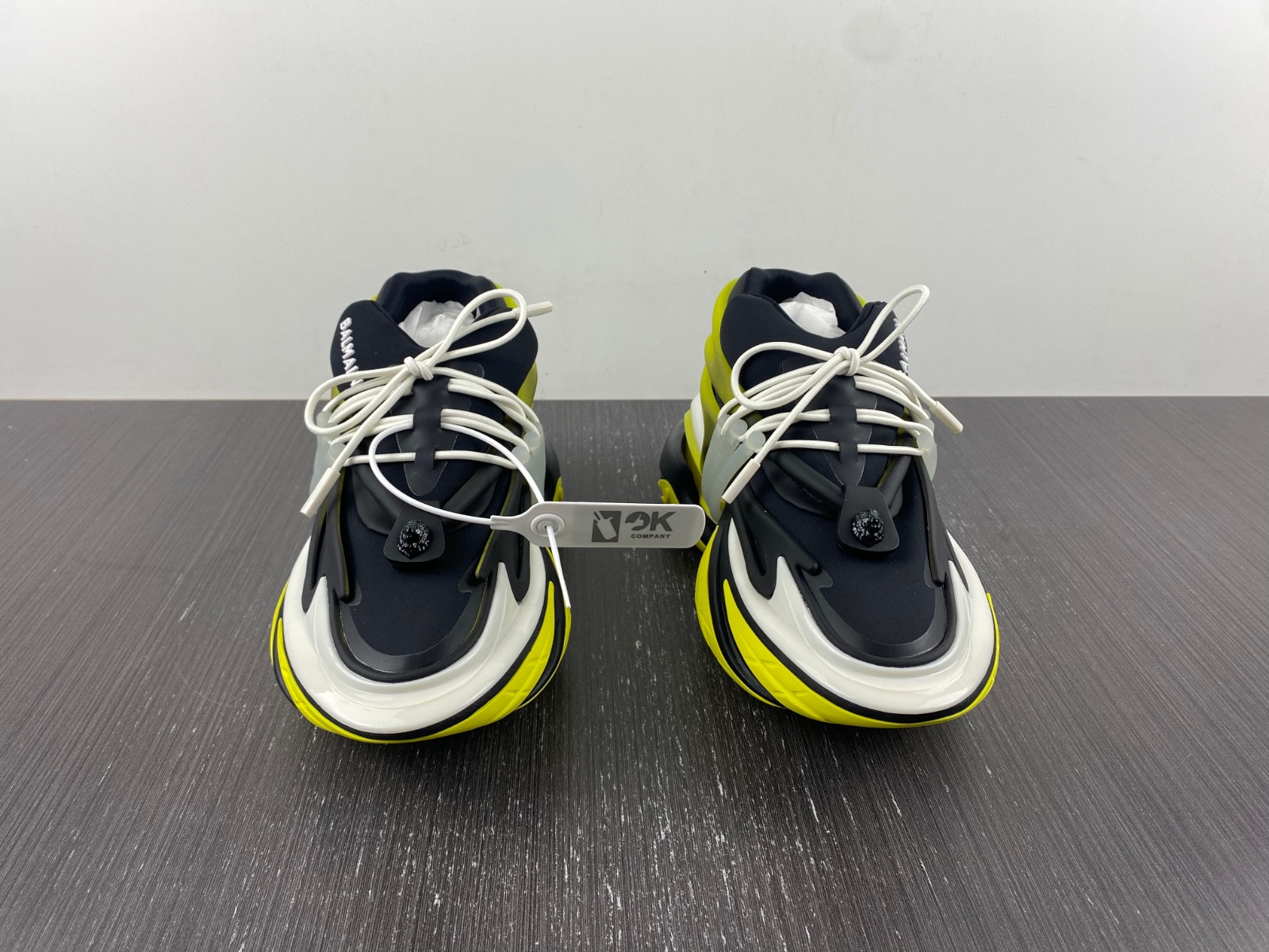 BALMAIN NEOPRENE AND LEATHER UNICORN LOW-TOP SNEAKERS