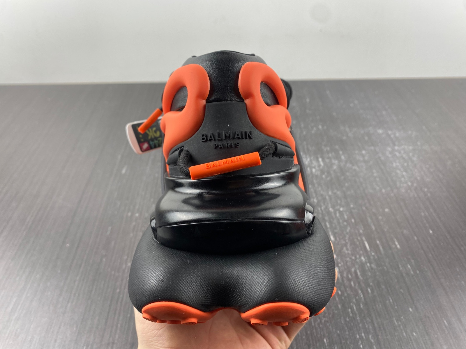 BALMAIN NEOPRENE AND LEATHER UNICORN LOW-TOP SNEAKERS