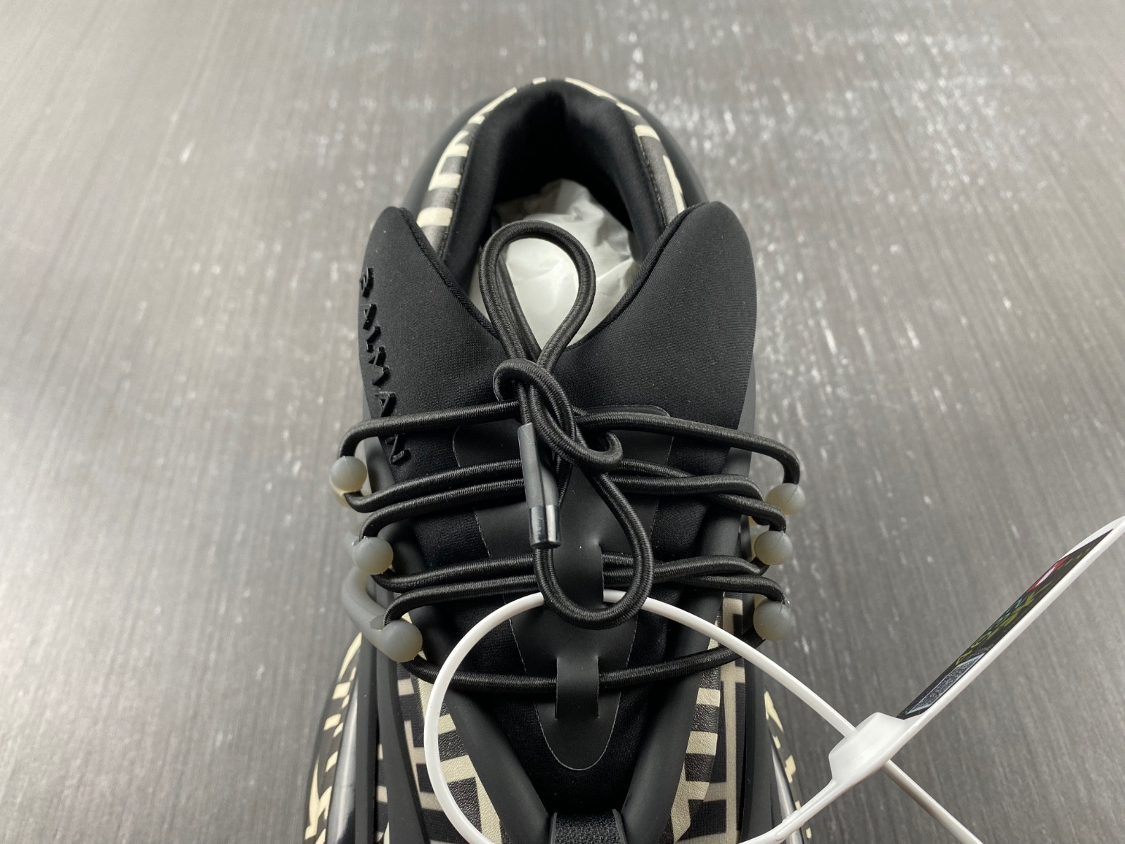 BALMAIN NEOPRENE AND LEATHER UNICORN LOW-TOP SNEAKERS