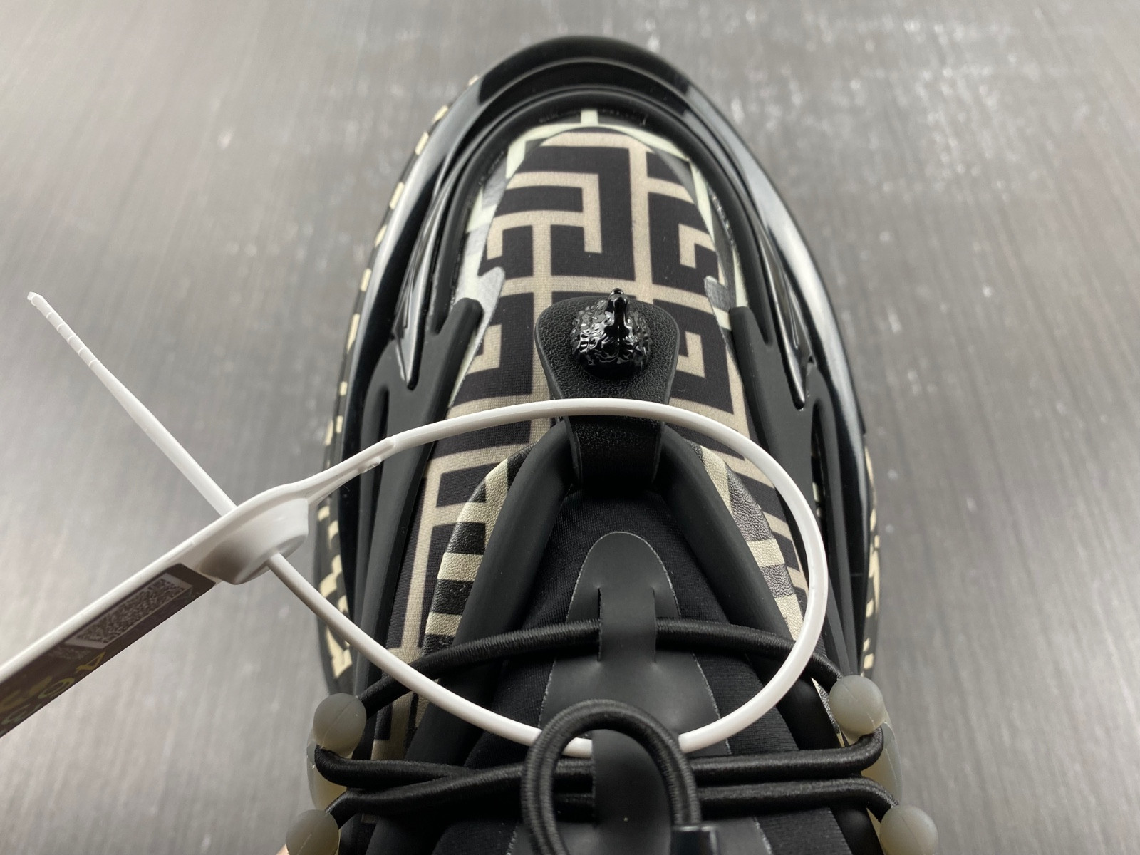 BALMAIN NEOPRENE AND LEATHER UNICORN LOW-TOP SNEAKERS