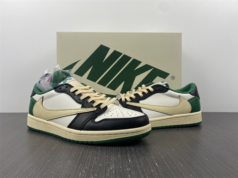 Fragment Design x Travis Scott x Air Jordan 1 Retro Low Green Black White DM7866-128