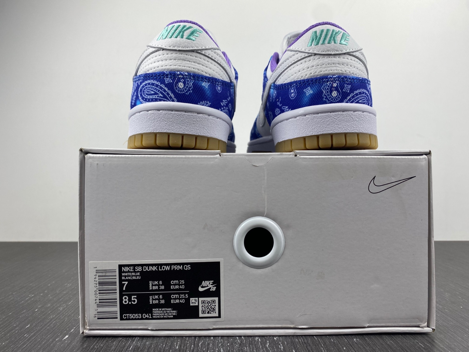Nike SB Dunk Low White Navy Blue Purple CT5053-041