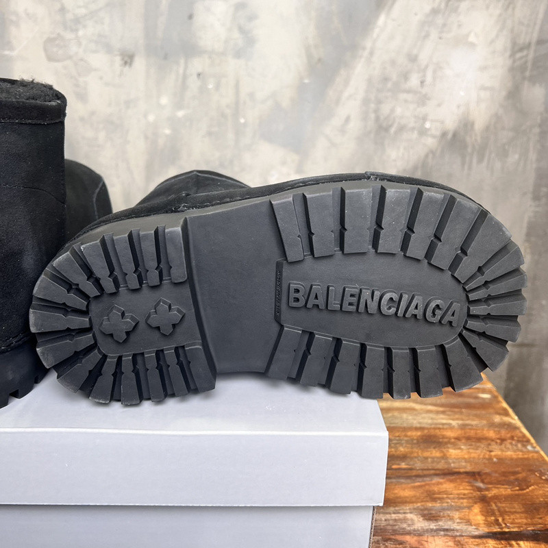 Balenciaga Alaska Fur Bootie in Black