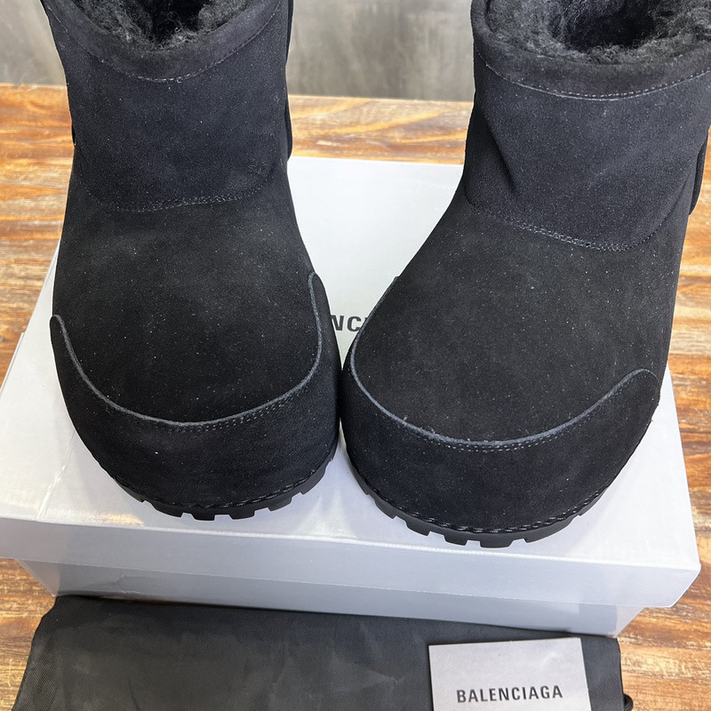 Balenciaga Alaska Fur Bootie in Black