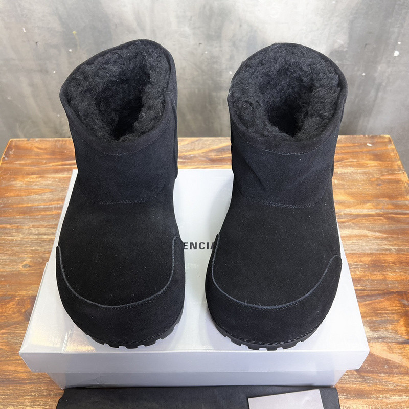 Balenciaga Alaska Fur Bootie in Black