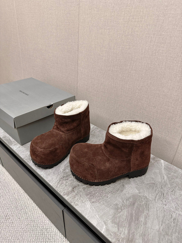 Balenciaga Alaska Fur Bootie in BROWN
