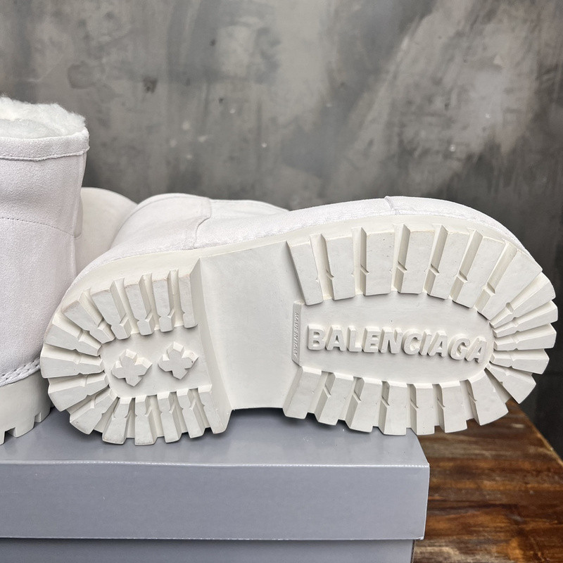 Balenciaga Alaska Fur Bootie in White