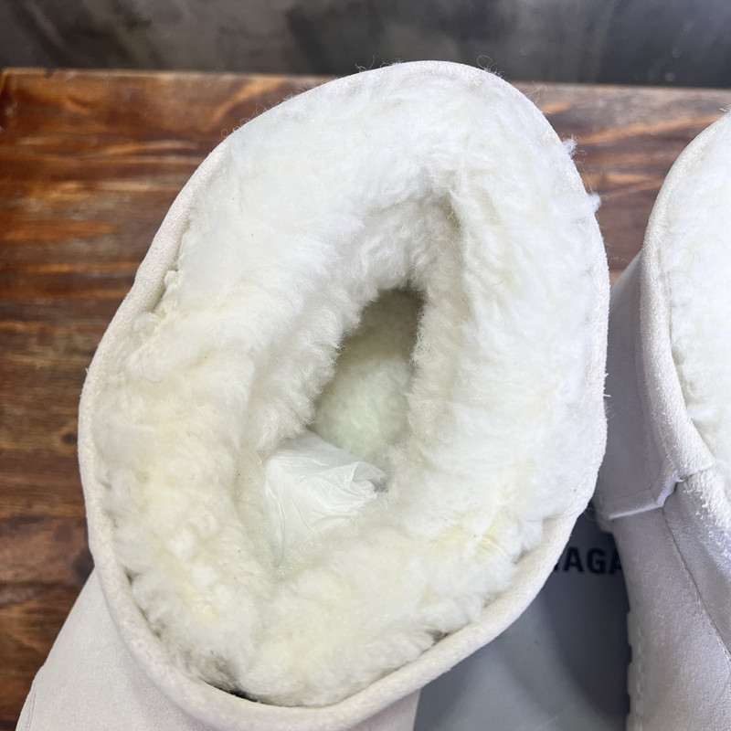 Balenciaga Alaska Fur Bootie in White