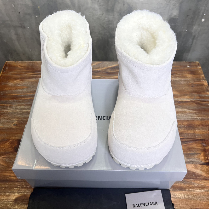 Balenciaga Alaska Fur Bootie in White