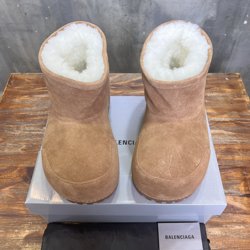 Balenciaga Brown Alaska Fur Bootie