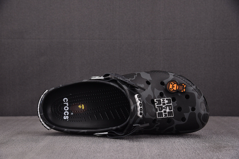 bape x Cr*0*s classic clog “black camo”