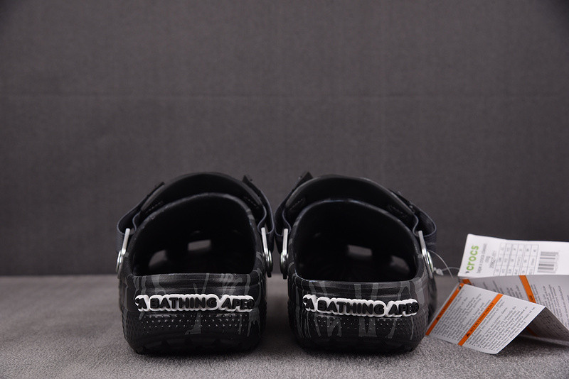bape x Cr*0*s classic clog “black camo”
