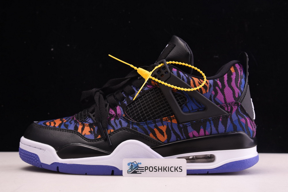 Air Jordan 4 Black White Rush Violet Racer Blue BQ9043-005