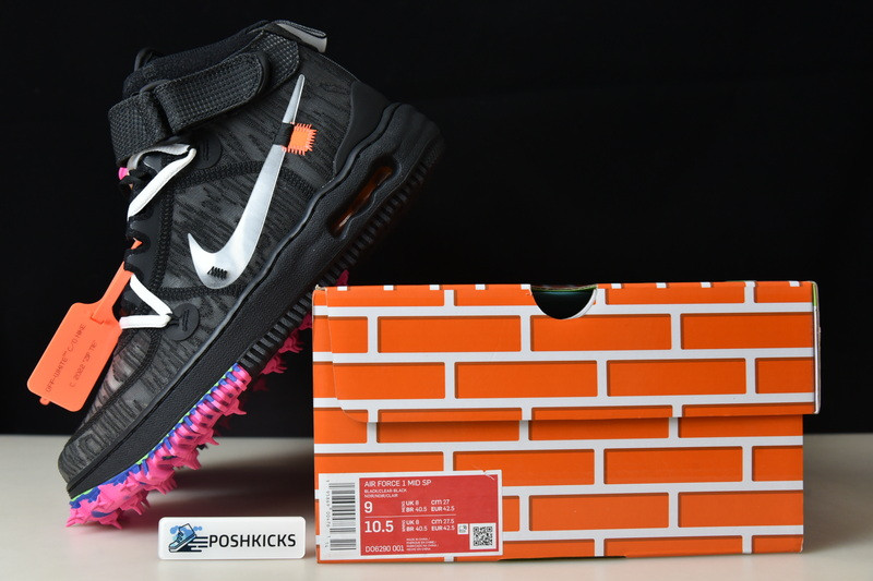 OW X NIKE AIR FORCE 1 MID BLACK DO6290-001