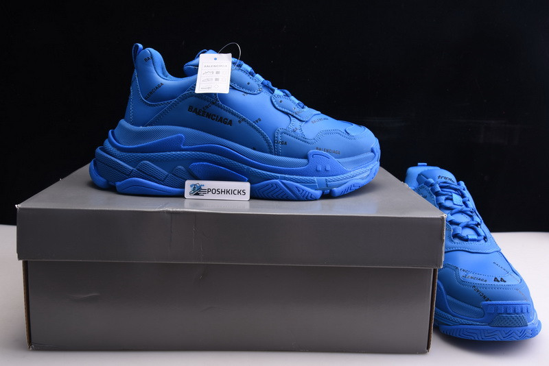 Ba*len*cia*ga triple s sneakers (blue with logo) 536737 w0612 0848