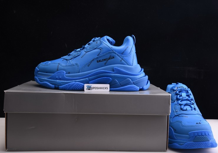Ba*len*cia*ga triple s sneakers (blue with logo) 536737 w0612 0848