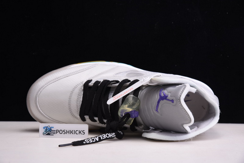 OW Air Jordan 5 Green Purple CT8480-105