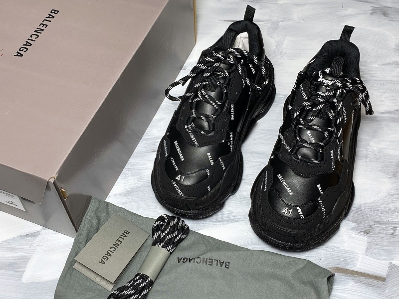 Ba*len*cia*ga triple s sneakers (black with logo) 536737 w2fa1 1090
