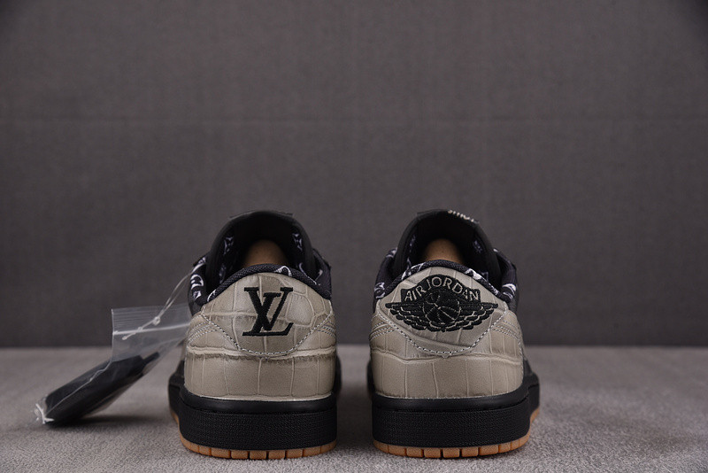 LV x Air Jordan 1 x TS Checked Black Trainers DZ2505-001