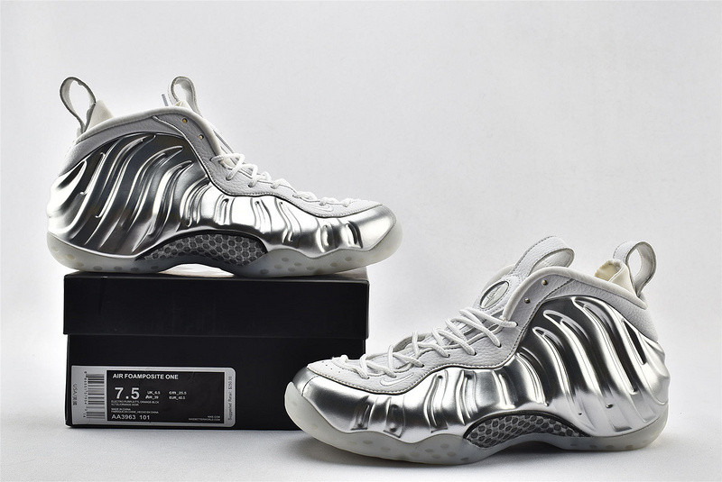 nike air foamposite one Ch*0me white aa3963-100