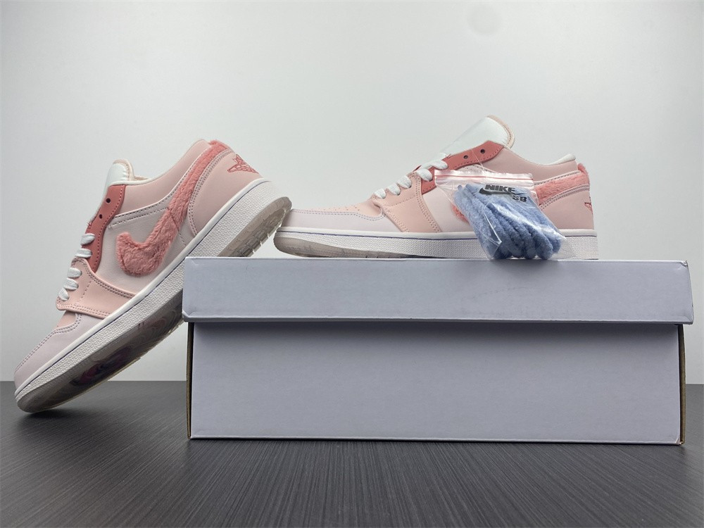 Air Jordan 1 Low White Pink Grey Shoes DM5443-666