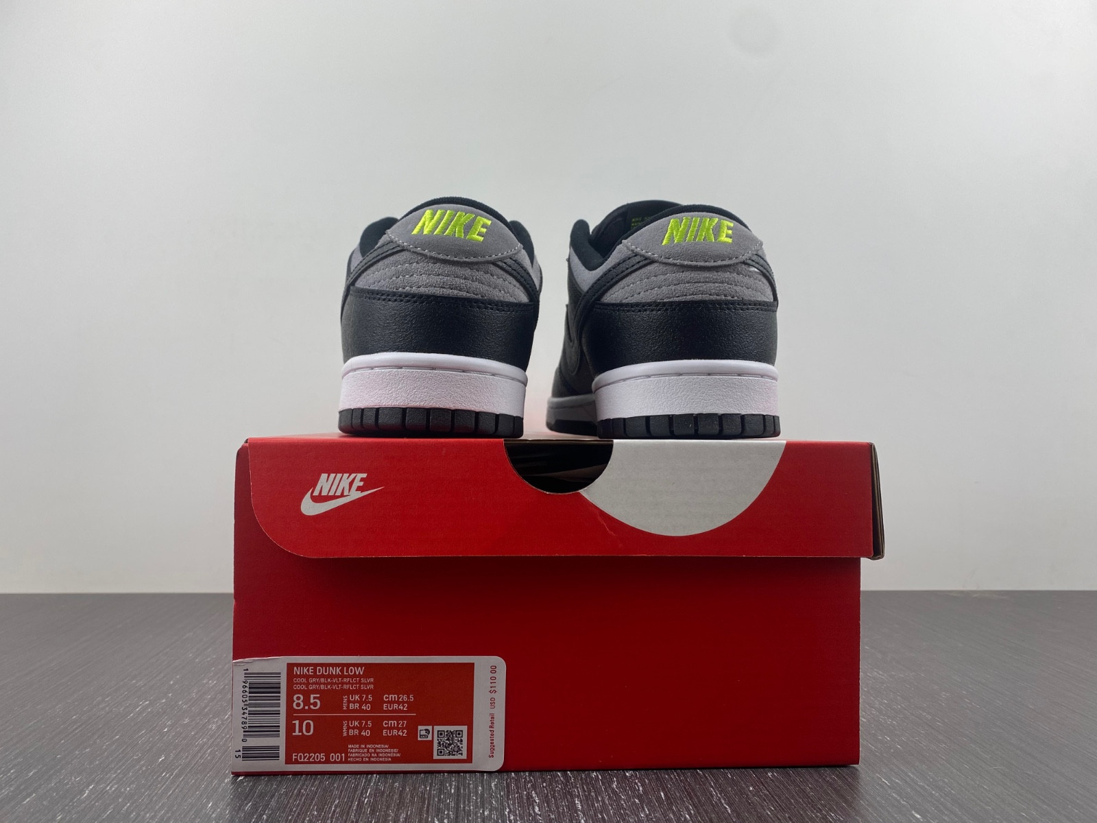 Nike Dunk Low "Black/Grey/Neon Green" FQ2205-001