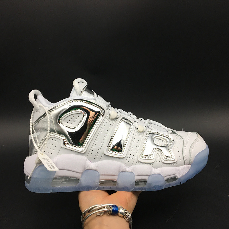 nike air more uptempo Ch*0me white 917593-100
