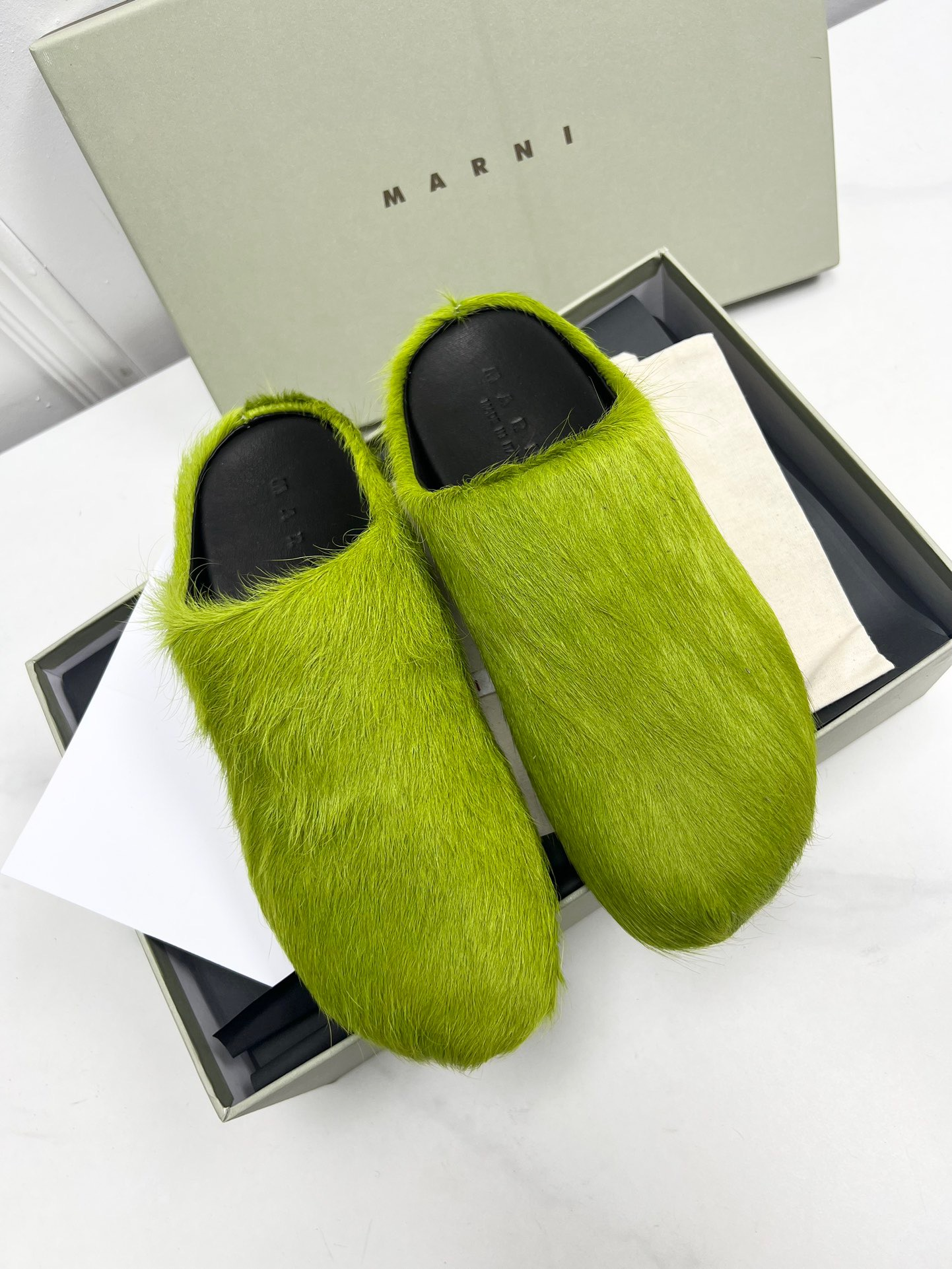 MARNI GREEN FUSSBETT SABOT LOAFERS