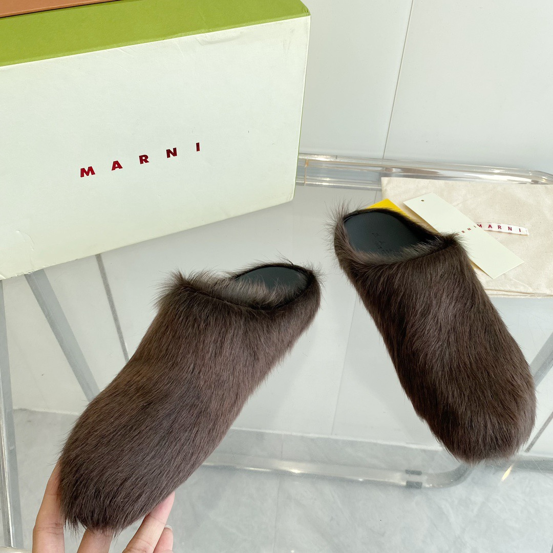 MARNI Brown Fussbett Sabot Loafers