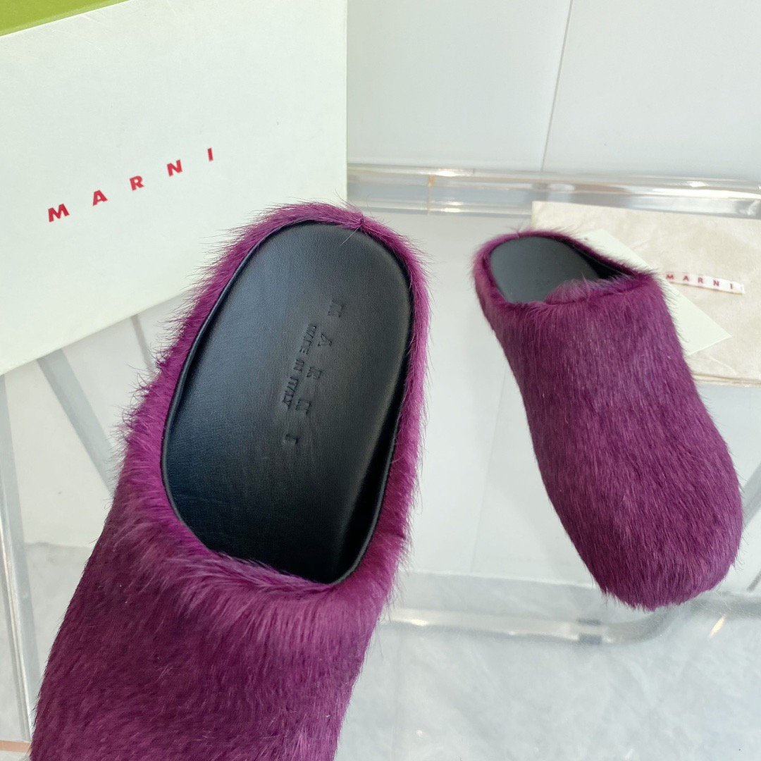 MARNI Pink & Purple Fussbett Sabot Loafers