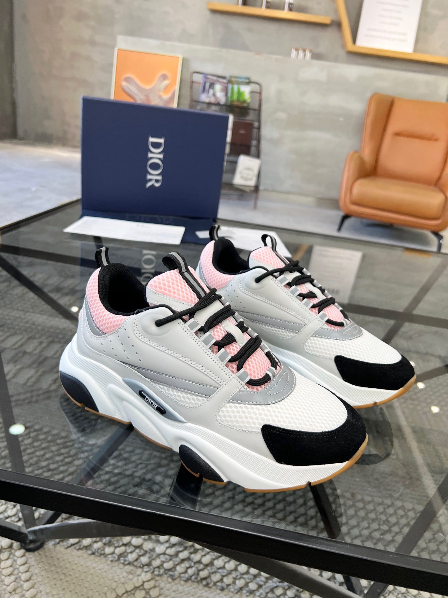 HOMME B22 TRAINER SNEAKER （Di0r B22 Pale Pink Grey）