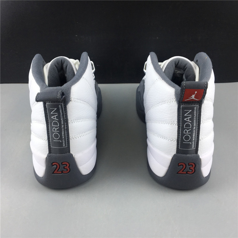 Air Jordan 12 GS White and Dark Grey 153265-160