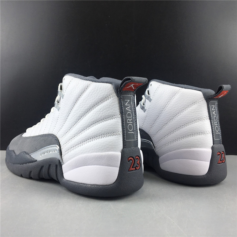 Air Jordan 12 GS White and Dark Grey 153265-160