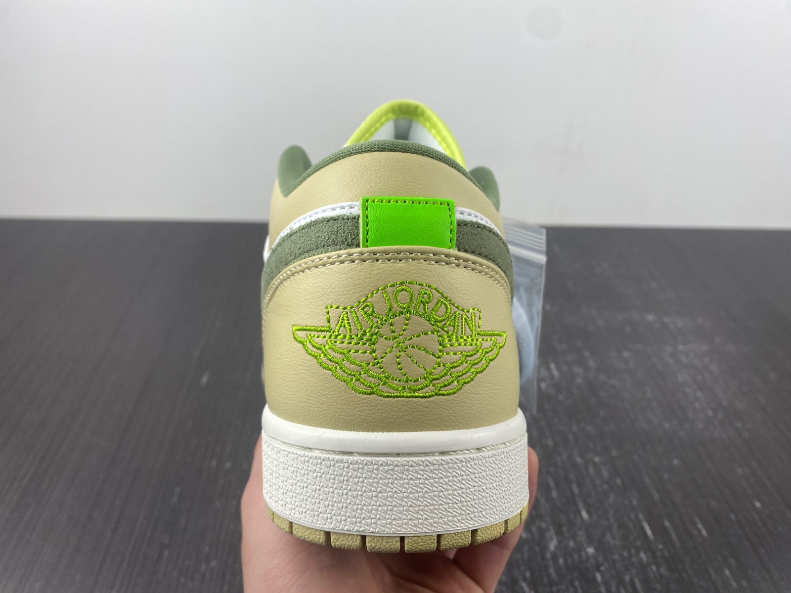 Air Jordan 1 Low White Volt Green Tan FD9906-131