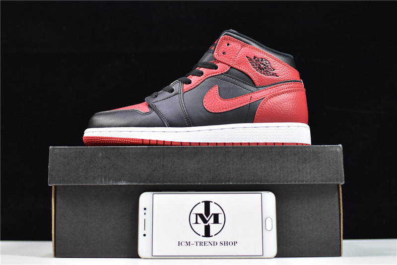 NK Air Jordan 1 Mid GS"Banned"AJ1 554725-074