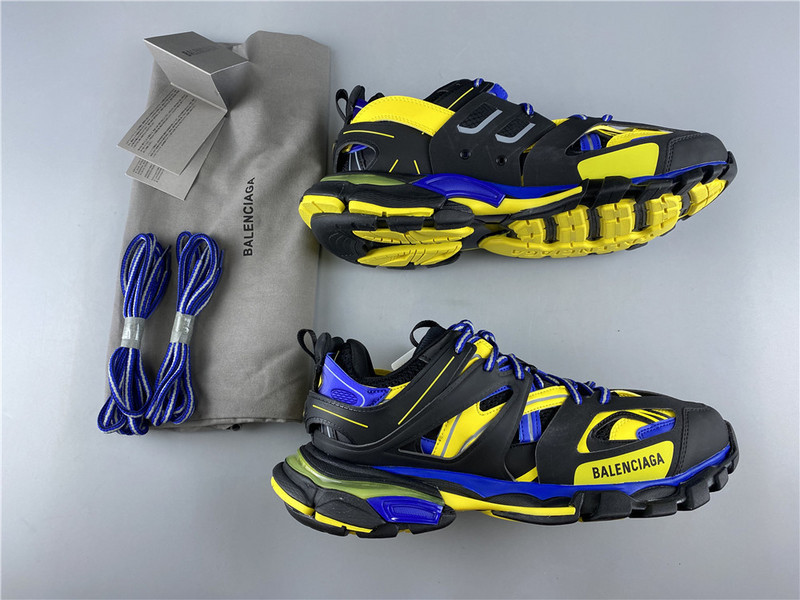 Ba*len*cia*ga tess s. gomma trek low top sneakers (black blue and yellow) 542023 w1gb1 1121
